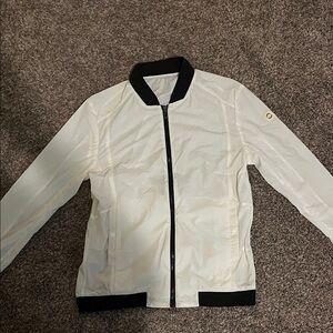Chic White Jacket with Black Trim